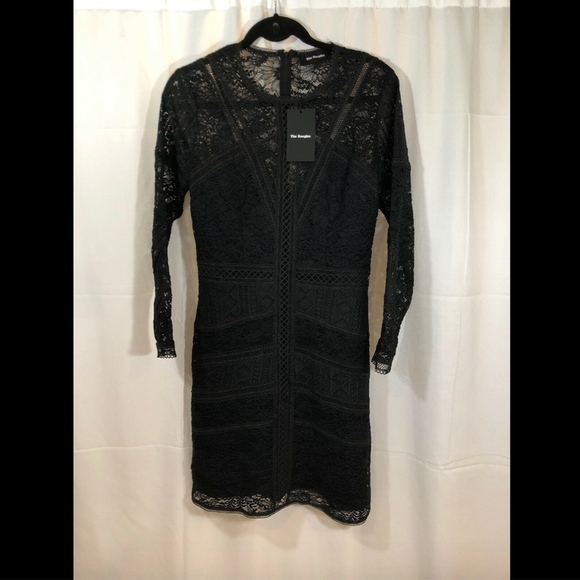 NWT $415 The Kooples Black Lace Dress SZ Medium - Picture 2 of 8